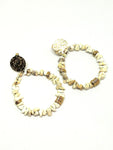 Boucles d'oreilles créole pierre pin blanc - Doré
