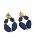 Boucles d'oreilles bleu marine