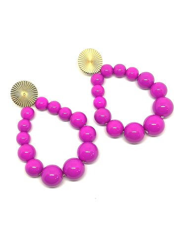 Boucles d'oreilles goutte en perles violet