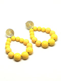 Boucles d'oreilles goutte en perles jaune moutarde