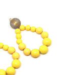 Boucles d'oreilles goutte en perles jaune moutarde