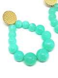 Boucles d'oreilles goutte en perles turquoise trans - Doré