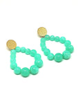 Boucles d'oreilles goutte en perles turquoise trans - Doré