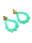 Boucles d'oreilles goutte en perles turquoise trans - Doré