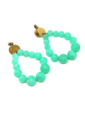 Boucles d'oreilles goutte en perles turquoise trans - Doré