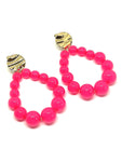 Boucles d'oreilles goutte perles framboise transparent