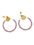 Boucles d'oreilles perle heishi glycine