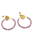 Boucles d'oreilles perle heishi glycine