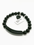 Bracelet perles obsidienne noir