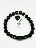 Bracelet perles obsidienne noir