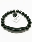 Bracelet perles obsidienne noir