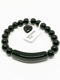 Bracelet perles obsidienne noir