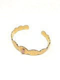 Bracelet doré quartz rose