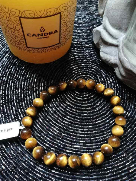 Bracelet En Perles D'oeil De Tigre Brun 8mm - Pierre Semi-précieuse Naturelle - Neuf Avec étiquette