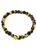 Bracelet perles naturelles Jaspe bourdon 6mm (Véritable)