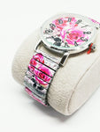 Montre fleur rose