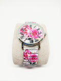 Montre fleur rose