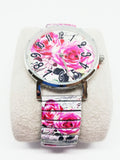 Montre fleur rose