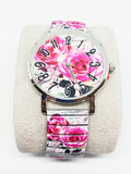 Montre fleur rose