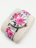 Montre fleur rose