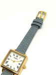 Montre cuir gris bleu femme chiffre romain - Doré