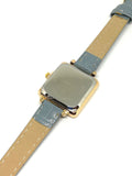 Montre cuir gris bleu femme chiffre romain - Doré