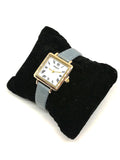 Montre cuir gris bleu femme chiffre romain - Doré