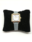 Montre cuir gris bleu femme chiffre romain - Doré