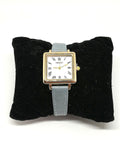 Montre cuir gris bleu femme chiffre romain - Doré