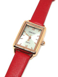 Montre cuir rouge