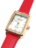 Montre cuir rouge