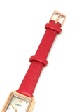 Montre cuir rouge