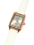 Montre cuir blanc femme