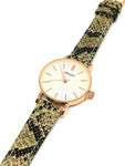 Montre femme peau de serpent gris