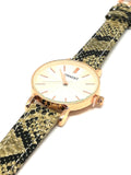 Montre femme peau de serpent gris