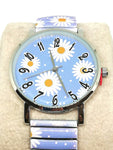 Montre marguerite bleu