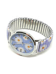 Montre marguerite bleu