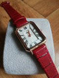 Montre femme chiffre romain - Rouge