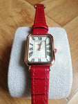 Montre femme chiffre romain - Rouge