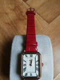 Montre femme chiffre romain - Rouge