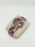 Montre femme tendance motif coeur multicolore