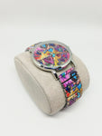 Montre femme tendance motif coeur multicolore