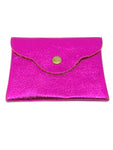 Porte monnaie cuir fuchsia brillant