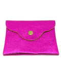 Porte monnaie cuir fuchsia brillant