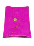 Porte monnaie cuir fuchsia brillant