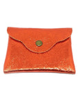 Porte monnaie cuir orange brillant