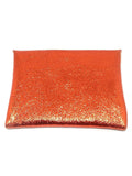 Porte monnaie cuir orange brillant