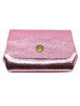 Porte monnaie cuir rose bombon brillant