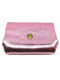 Porte monnaie cuir rose bombon brillant