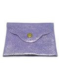 Porte monnaie cuir violet brillant